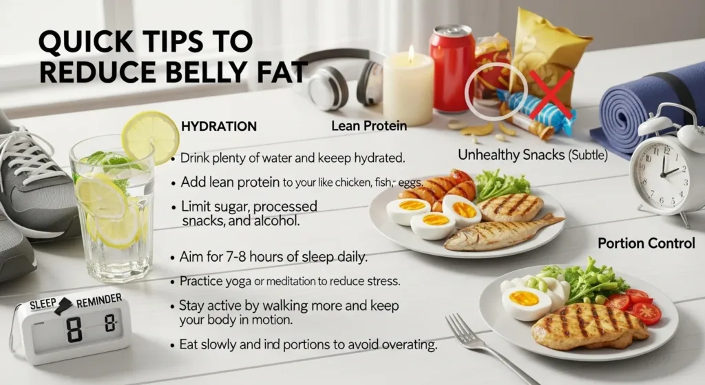 The Ultimate Guide to Lose Belly Fat – Diet, Exercise & Lifestyle 4 Quick tips to reduce belly fat